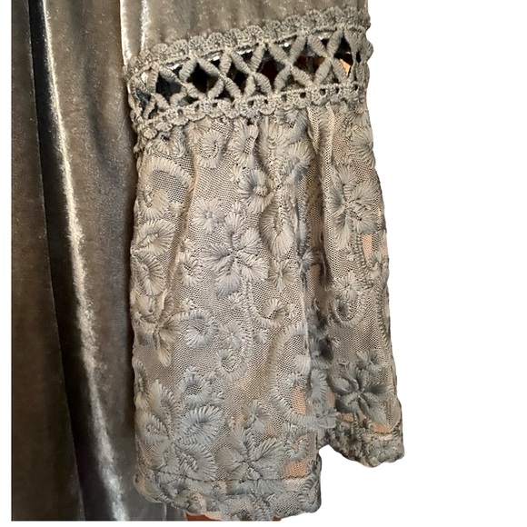 POL Boho Velvet Dress / Tunic Gray M - Picture 8 of 16
